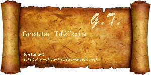 Grotte Tícia névjegykártya
